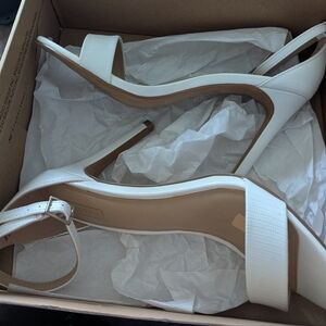 Women's White Slingback High Heel Sandals